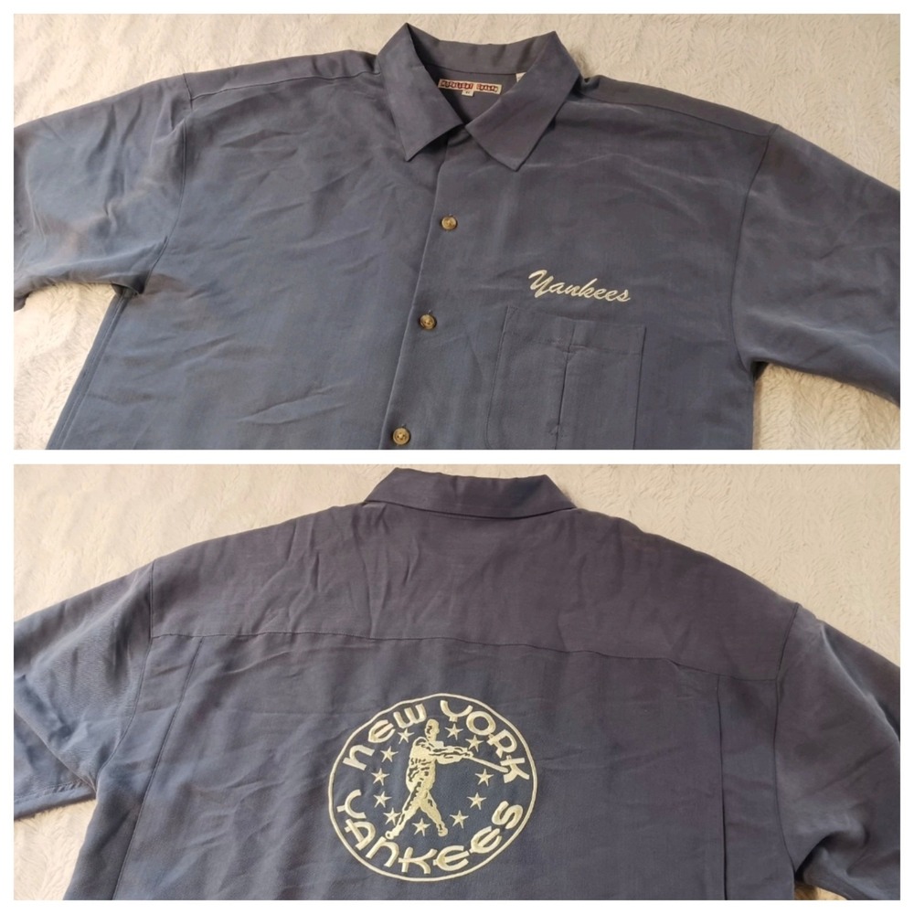 New York Yankees Bowling Button Up Shirt Men's Medium Moonlight Graham Hawaiian